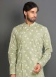 Festive Wear Digital Printed Pista Green Kurta Pajama